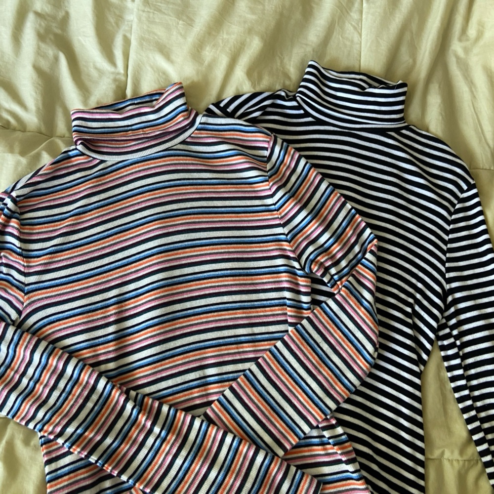 GAP Women’s Long Sleeve Striped Turtleneck (Bundle of 2!)
